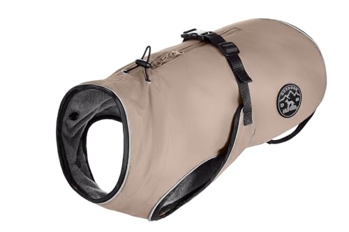 HUNTER Hundemantel Uppsala, Farbe: Taupe, 2in1 Design mit herausknüpfbarem Innenfutter, wasserabweisend, reflektierende Paspeln, geschlossene Bauchseite, optimaler Sitz, Größe: 32,5 von HUNTER