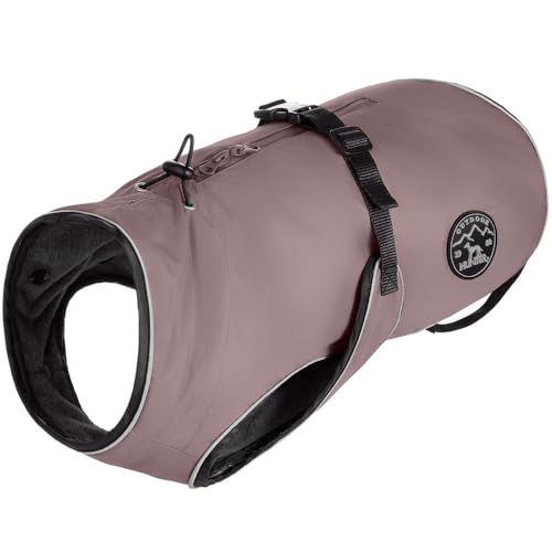 HUNTER Hundemantel Uppsala, Farbe: Altrosa, 2in1 Design mit herausknüpfbarem Innenfutter, wasserabweisend, reflektierende Paspeln, geschlossene Bauchseite, optimaler Sitz, Größe: 70 von HUNTER