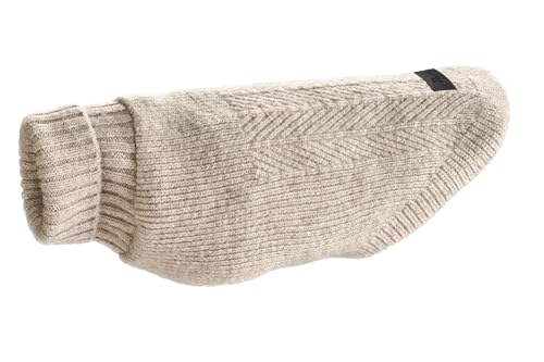 HUNTER Hundepullover GENF, Farbe: beige, Strickpullover für kalte Tage, weich, anschmiegsam, recyceltes Polyester, waschbar, umgschlagbarer Halskragen, hohe Elastizität, Größe: 35 von HUNTER