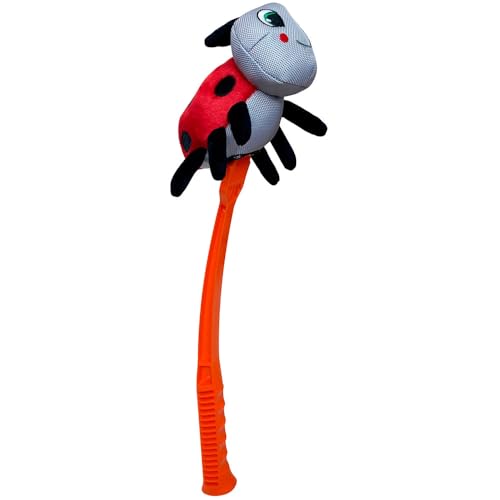 HUNTER Hundespielzeug FUNKI FLINGERZ Marienkäfer, aus robustem Nylon & weichem Plüsch, kompatibel mit Schleuderstab, für Apportierspaß, waschbar bei 30 °C, Größe: 17 cm von HUNTER