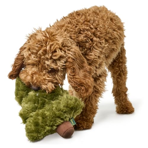 HUNTER Hundespielzeug Sitka, weihnachtliches Kuscheltier für Hunde, mit Squeaker, weich & zahnfreundlich, langlebiges Plüschspielzeug, Farbe: Baum, Größe: 21 cm von HUNTER