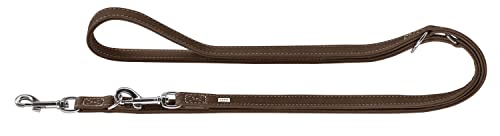 HUNTER Hunting Verstellbare Führleine für Hunde, Leder, weich, robust, 1,8/200 cm, braun von HUNTER