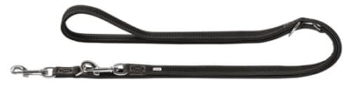 HUNTER Hunting Verstellbare Führleine für Hunde, Leder, weich, robust, 1,8/200 cm, schwarz von HUNTER