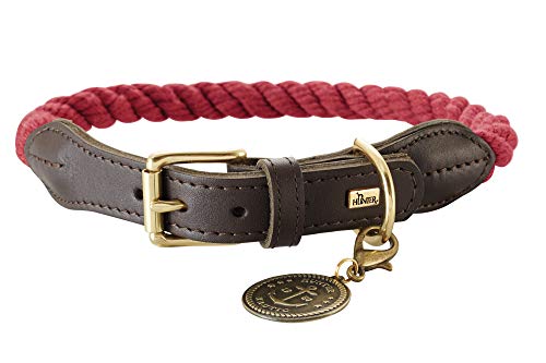 HUNTER List Hundehalsband, Leder, maritim, strapazierfähig, wetterfest, geschmeidig, 60 (L), bordeaux von HUNTER