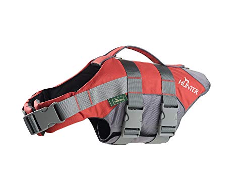 HUNTER MOSS Schwimmweste, Schwimmhilfe für Hunde, Haltegriff, reflektierend, S, rot von HUNTER