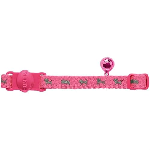 HUNTER NEON Katzenhalsband, Nylon, reflektierend, Sicherheitsverschluss, Glöckchen, grün von HUNTER