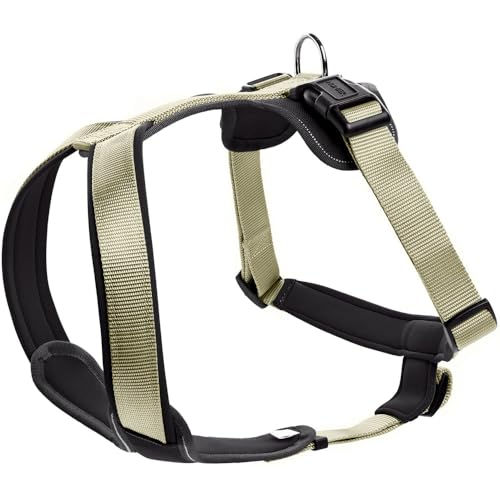 HUNTER NEOPREN Hundegeschirr, Nylon, gepolstert mit Neopren, M2 60 - 76 cm, oliv/schwarz von HUNTER