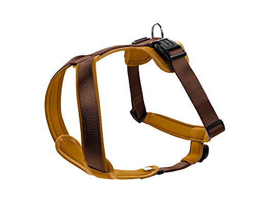 HUNTER NEOPREN Hundegeschirr, Nylon, gepolstert mit Neopren, L 72 - 91 cm, braun/caramel von HUNTER