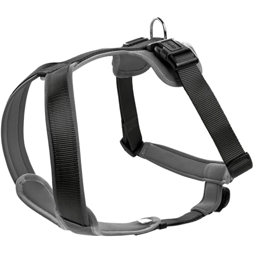 HUNTER Hundegeschirr NEOPREN, Farbe: schwarz/grau, strapazierfähiges Nylon, mit weichem Neopren gepolstert, reflektierendes 3M Scotchlite Reflective Material, pflegeleicht, komfortabel, Größe: L-XL HUNTER Hundegeschirr NEOPREN, Farbe: schwarz/grau, strapazierfähiges Nylon, mit weichem Neopren gepolstert, reflektierendes 3M Scotchlite Reflective Material, pflegeleicht, komfortabel, Größe: L-XL von HUNTER