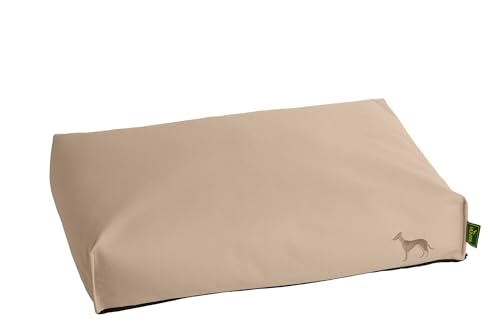 HUNTER Orthopädisches Hundekissen LIVO, Farbe: beige, für Hunde mit Gelenk- und Rückenproblemen, mit Memoryschaum-Flocken, weich, elegant, Rutschhemmende Unterseite, Made in Europe, Größe: XL von HUNTER