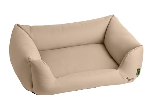 HUNTER Orthopädisches Hundesofa LIVO, Farbe: beige, für Hunde mit Gelenk- und Rückenproblemen, mit Memoryschaum-Flocken, weich, elegant, Rutschhemmende Unterseite, Made in Europe, Größe: M von HUNTER