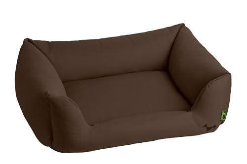 HUNTER Orthopädisches Hundesofa LIVO, Farbe: braun, für Hunde mit Gelenk- und Rückenproblemen, mit Memoryschaum-Flocken, weich, elegant, Rutschhemmende Unterseite, Made in Europe, Größe: L von HUNTER