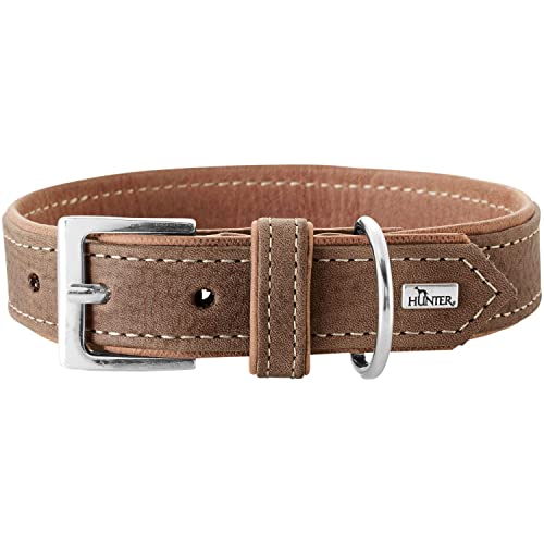 HUNTER PORTO Hundehalsband, Leder, nachhaltig, 50 (S-M), tabak/cognac von HUNTER
