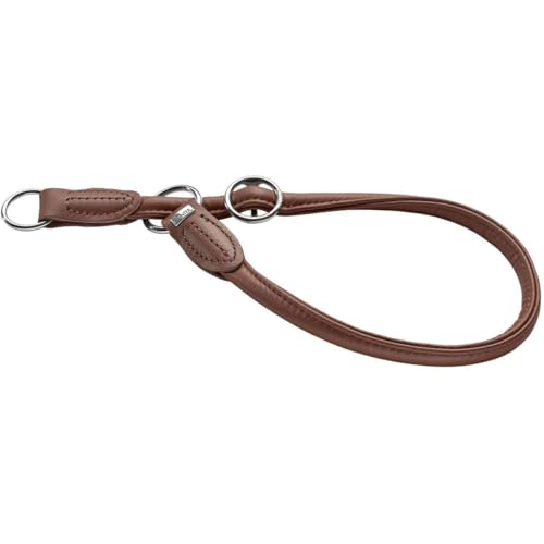 HUNTER ROUND & SOFT Dressurhalsung, Hundehalsband, Leder, Nappaleder, rund, weich, 50 (M-L), braun von HUNTER