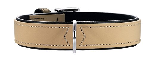 HUNTER SOFTIE Hundehalsband, Kunstleder, samtig, pflegeleicht, 30 (XXS-XS), beige von HUNTER