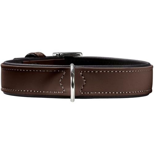 HUNTER SOFTIE Hundehalsband, Kunstleder, samtig, pflegeleicht, 40 (XS-S), braun von HUNTER