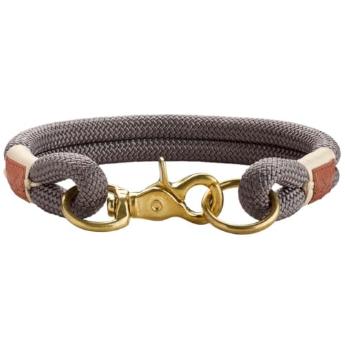 HUNTER Sansibar Rantum Halsung, Halsband für Hunde, Tau, Modern, Nautisch, Grau, 50 (M-L) von HUNTER