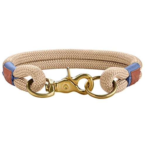 HUNTER Sansibar Rantum Halsung, Hundehalsband, modern, nautisch, 55 (L), beige von HUNTER