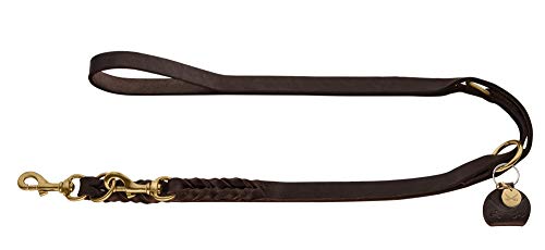 HUNTER Sansibar SOLID Verstellbare Führleine für Hunde, Leder, geflochten, robust, elegant, 1,5 x 200 cm, Dunkelbraun HUNTER Sansibar SOLID Verstellbare Führleine für Hunde, Leder, geflochten, robust, elegant, 1,5 x 200 cm, Dunkelbraun von HUNTER