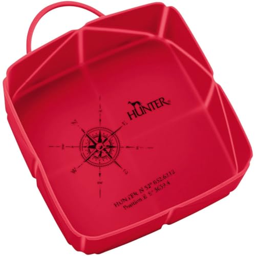 HUNTER LIST Silikon Falt-Reisenapf, 15 x 12 x 5 cm, rot von HUNTER