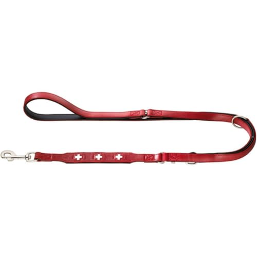 HUNTER Swiss Verstellbare Führleine für Hunde, Leder, hochwertig, schweizer Kreuz, 1,3 x 200 cm, rot HUNTER Swiss Verstellbare Führleine für Hunde, Leder, hochwertig, schweizer Kreuz, 1,3 x 200 cm, rot von HUNTER