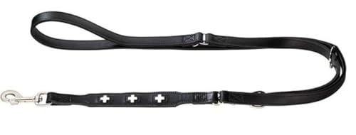 HUNTER Swiss Verstellbare Führleine für Hunde, Leder, hochwertig, schweizer Kreuz, 1,3 x 200 cm, schwarz HUNTER Swiss Verstellbare Führleine für Hunde, Leder, hochwertig, schweizer Kreuz, 1,3 x 200 cm, schwarz von HUNTER