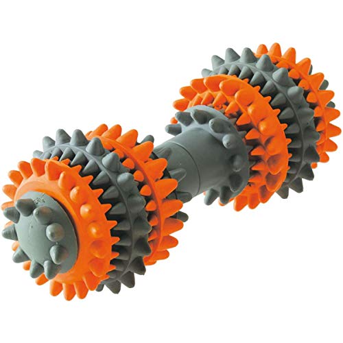 HUNTER TOOTH CLEANER Hundespielzeug, interaktiv, Zahnreinigung, Vollgummi, 13 cm, orange/grau von HUNTER