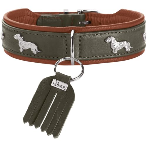 HUNTER Teckel-Halsband MÜNCHEN, Farbe: grün/Cognac, Leder, edle Dackel-Besätze, weich und robust, fellschonend, luxuriös, ökologisch hergestellt, nachhaltig, Made in Germany, Größe: 37 HUNTER Teckel-Halsband MÜNCHEN, Farbe: grün/Cognac, Leder, edle Dackel-Besätze, weich und robust, fellschonend, luxuriös, ökologisch hergestellt, nachhaltig, Made in Germany, Größe: 37 von HUNTER