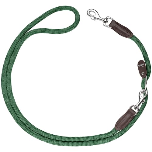 HUNTER Vario-Hundeleine Freestyle, Farbe: dunkelgrün, stufenlos verstellbare Länge, Robustes & griffiges Tau, wetterfest & pflegeleicht, perfekt für Alltag & Training, Größe: 10/200 von HUNTER