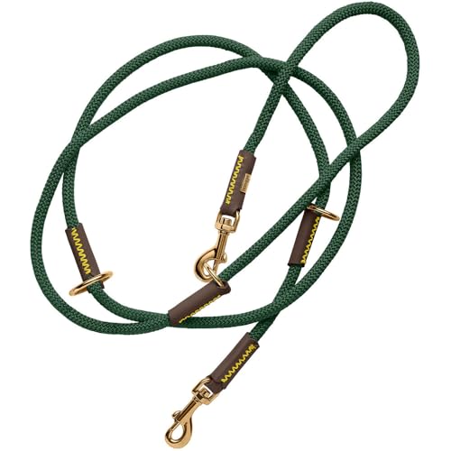 HUNTER Verstellbare Hundeführleine Malia, Farbe: dunkelgrün/Dunkelbraun, geschmeidiges Tau & Robustes Leder, 3-Fach verstellbar, leicht, strapazierfähig, moderner Look, Made in Germany, Größe: 8/200 HUNTER Verstellbare Hundeführleine Malia, Farbe: dunkelgrün/Dunkelbraun, geschmeidiges Tau & Robustes Leder, 3-Fach verstellbar, leicht, strapazierfähig, moderner Look, Made in Germany, Größe: 8/200 von HUNTER