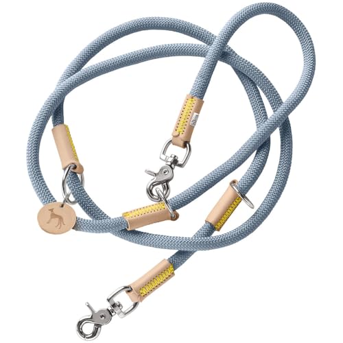 HUNTER Verstellbare Hundeführleine Malia, Farbe: taubenblau/Natur, geschmeidiges Tau & Robustes Leder, 3-Fach verstellbar, leicht, strapazierfähig, moderner Look, Made in Germany, Größe: 10/200 HUNTER Verstellbare Hundeführleine Malia, Farbe: taubenblau/Natur, geschmeidiges Tau & Robustes Leder, 3-Fach verstellbar, leicht, strapazierfähig, moderner Look, Made in Germany, Größe: 10/200 von HUNTER