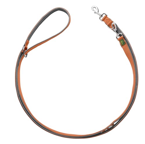 HUNTER Verstellbare Führleine NEOPREN, Farbe: Kupfer/grau, strapazierfähiges Nylon, 3-fache Verstellmöglichkeit, weiche Neoprenpolsterung, ideal für Alltag und Training, Größe: 10/200 von HUNTER