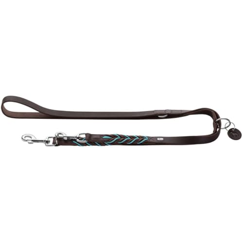 HUNTER Verstellbare Führleine SOLID Education Cord, Farbe: Dunkelbraun/Türkis, Handgeflochten, 3-Fach verstellbar, Robustes Rindsleder mit Kontrastseil und Lederanhänger, Größe 20/200 HUNTER Verstellbare Führleine SOLID Education Cord, Farbe: Dunkelbraun/Türkis, Handgeflochten, 3-Fach verstellbar, Robustes Rindsleder mit Kontrastseil und Lederanhänger, Größe 20/200 von HUNTER