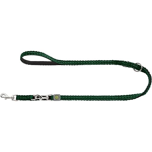 HUNTER Verstellbare Hundeführleine Hilo, Farbe: dunkelgrün, leichtes 3D-Mesh-Material, griffiges Nylon, dreifach verstellbar, schnelltrocknend, witterungsbeständig, Größe: 15/200 von HUNTER