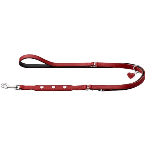 HUNTER Verstellbare Hundeführleine Love, Farbe: rot/schwarz, weiches Rindnappaleder, 3-fache Verstellmöglichkeit, eingenähte Herzen, hochwertig verarbeitet, Made in Germany, Größe 13/200 HUNTER Verstellbare Hundeführleine Love, Farbe: rot/schwarz, weiches Rindnappaleder, 3-fache Verstellmöglichkeit, eingenähte Herzen, hochwertig verarbeitet, Made in Germany, Größe 13/200 von HUNTER