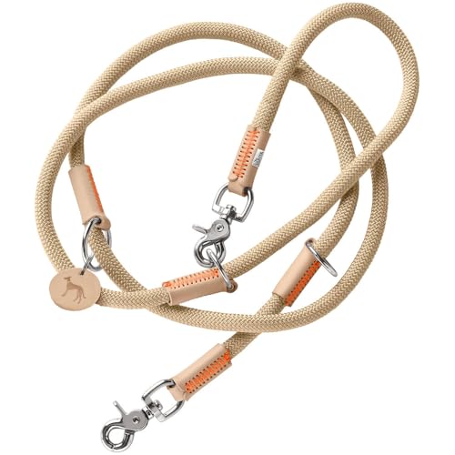 HUNTER Verstellbare Hundeführleine Malia, Farbe: beige/Natur, geschmeidiges Tau & Robustes Leder, 3-Fach verstellbar, leicht, strapazierfähig, moderner Look, Made in Germany, Größe: 10/200 HUNTER Verstellbare Hundeführleine Malia, Farbe: beige/Natur, geschmeidiges Tau & Robustes Leder, 3-Fach verstellbar, leicht, strapazierfähig, moderner Look, Made in Germany, Größe: 10/200 von HUNTER