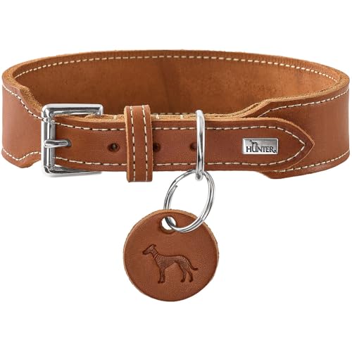 HUNTER Halsband Aalborg EXTRABREIT Farbe Cognac, extra breit, weiches Softleder, mit eleganter Kontrastnaht, Made in Germany, Größe 60 HUNTER Halsband Aalborg EXTRABREIT Farbe Cognac, extra breit, weiches Softleder, mit eleganter Kontrastnaht, Made in Germany, Größe 60 von HUNTER