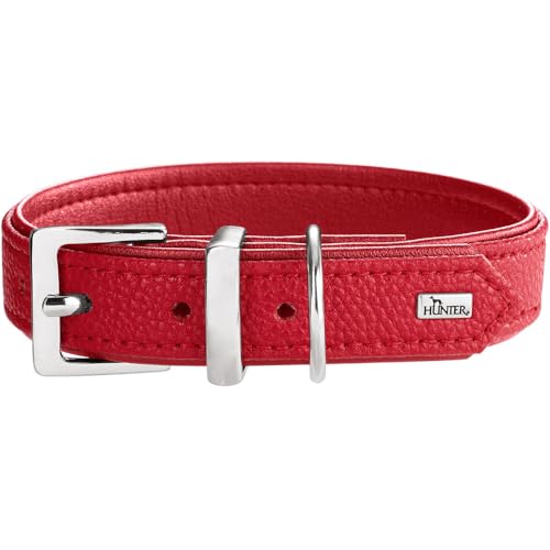 HUNTER Hundehalsband Sofia, Farbe: rot, Kunstleder in Rindnappa-Optik, pflegeleicht, Brilliant gefärbt, weich gepolstert, reißfest, Made in Germany, Größe 45 HUNTER Hundehalsband Sofia, Farbe: rot, Kunstleder in Rindnappa-Optik, pflegeleicht, Brilliant gefärbt, weich gepolstert, reißfest, Made in Germany, Größe 45 von HUNTER