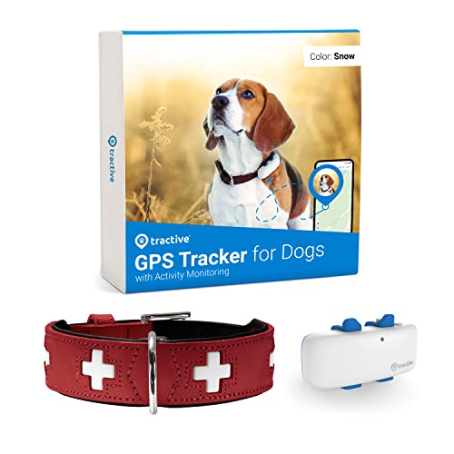 HUNTER Halsband Swiss L (65), rot/schwarz, Tractive GPS Tracker für Hunde (Weiß), GPS mit unbegrenzter Reichweite + Hundehalsband von HUNTER