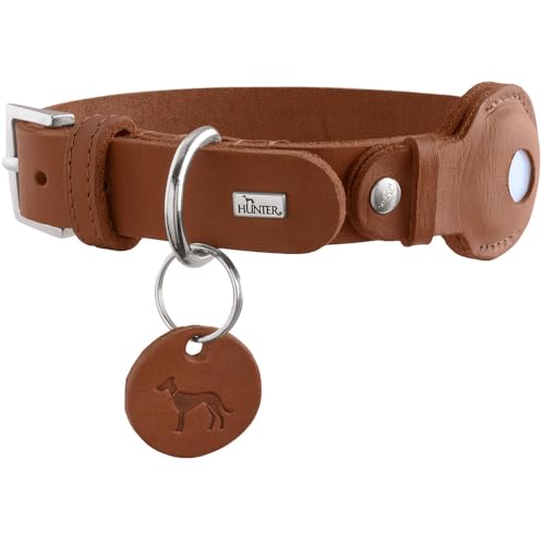 HUNTER Hundehalsband VIBORG mit Halter für Apple AirTag, Farbe: Cognac, Robustes & weiches Rindsleder, integrierte AirTag-Halterung, hochwertig, Made in Germany, Größe: 55 HUNTER Hundehalsband VIBORG mit Halter für Apple AirTag, Farbe: Cognac, Robustes & weiches Rindsleder, integrierte AirTag-Halterung, hochwertig, Made in Germany, Größe: 55 von HUNTER