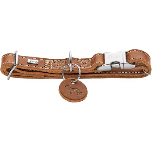 HUNTER Hundehalsung Aalborg ALU-Strong, Farbe: Cognac, weiches Leder, Aluminium-Klickverschluss, stufenlos verstellbar, robust, elegant & zeitlos, Made in Germany, Größe: M HUNTER Hundehalsung Aalborg ALU-Strong, Farbe: Cognac, weiches Leder, Aluminium-Klickverschluss, stufenlos verstellbar, robust, elegant & zeitlos, Made in Germany, Größe: M von HUNTER