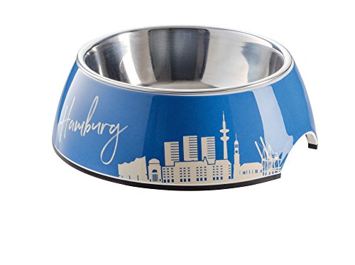 Melamin-Napf Hamburg, mit Edelstahlnapf, 350 ml, blau von HUNTER