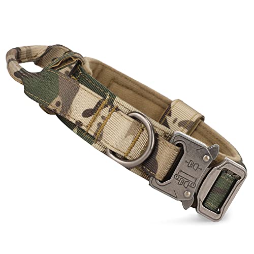 Huntvp taktisch Hundehalsband Verstellbar mit Kontrollgriff, aus Nylon, gepolstert, Metallschnalle, für Mittlere Große Hunde Jagd Training Freizeit Outdoor, Camo L Huntvp taktisch Hundehalsband Verstellbar mit Kontrollgriff, aus Nylon, gepolstert, Metallschnalle, für Mittlere Große Hunde Jagd Training Freizeit Outdoor, Camo L von HUNTVP
