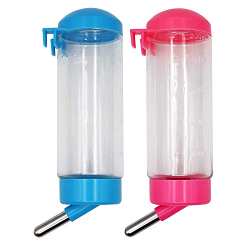 Svauoumu 2 Stück Trinkflasche für Kaninchen, Automatisch HäNgende Wasserflasche, Tropffreier Haustier WasserträNke FüR Kaninchen, Meerschweinchen, Hamster von Svauoumu