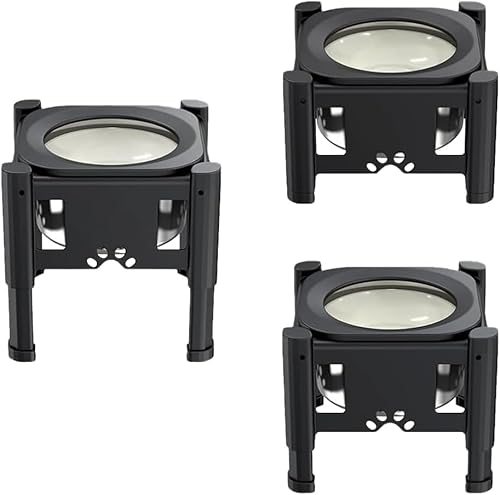 Erhöhter Futternapf, verstellbar, 2-in-1, erhöhter Hundenapf mit Spritzwassernapf und Anti-Schling-Napf (2 l x 1), Futternapf für Hunde, Katzen, kleine, mittelgroße und große von HUOLE