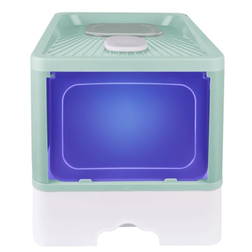 Geschlossene Katzentoilette, Tragegriff und Schaufel, UV-Desinfektion, Katzentoilette, abnehmbares Tablett, Schaufel, Bürste, für große Katzen, schmutzabweisend, B-48 x 37 x 38 cm, sterilisierend Geschlossene Katzentoilette, Tragegriff und Schaufel, UV-Desinfektion, Katzentoilette, abnehmbares Tablett, Schaufel, Bürste, für große Katzen, schmutzabweisend, B-48 x 37 x 38 cm, sterilisierend von HUOLE