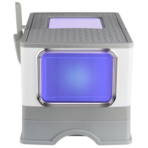 Geschlossene Katzentoilette, Tragegriff und Schaufel, UV-Desinfektion, Katzentoilette, abnehmbares Tablett, Schaufel, Bürste, für große Katzen, schmutzabweisend, B-52 x 39 x 39 cm, sterilisierend, Geschlossene Katzentoilette, Tragegriff und Schaufel, UV-Desinfektion, Katzentoilette, abnehmbares Tablett, Schaufel, Bürste, für große Katzen, schmutzabweisend, B-52 x 39 x 39 cm, sterilisierend, von HUOLE