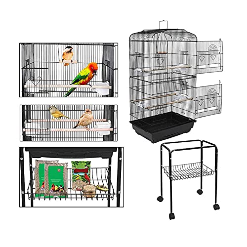 HUOLE Vogelkäfig VogelhausVogelvoliere Nagerkäfig aus Metall Vogelkäfig mit schmutzwanneneinsatz für Nymphensittiche, Papageien, Tauben, Sittiche, Finken,35.3 * 46 * 150.6cm HUOLE Vogelkäfig VogelhausVogelvoliere Nagerkäfig aus Metall Vogelkäfig mit schmutzwanneneinsatz für Nymphensittiche, Papageien, Tauben, Sittiche, Finken,35.3 * 46 * 150.6cm von HUOLE