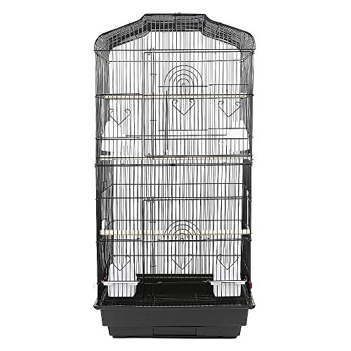 HUOLE Vogelkäfig Vogelvoliere Käfig Vogel Tierkäfig,Vogelvoliere Vogelkäfig Türen Vogelhaus,Vogelkäfig,(46 * 36 * 92 cm (schwarz)) von HUOLE