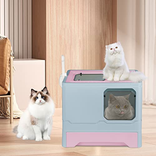 Katzenklo Katzen, Katzenklo mit Deckel - Haube kippbar - extrahohe Unterschale große XXL Katzentoilette Katzen WC Hauben Toilette Klo Outdoor, bis 15 kg-45 * 35 * 38 Seiten – blau Katzenklo Katzen, Katzenklo mit Deckel - Haube kippbar - extrahohe Unterschale große XXL Katzentoilette Katzen WC Hauben Toilette Klo Outdoor, bis 15 kg-45 * 35 * 38 Seiten – blau von HUOLE